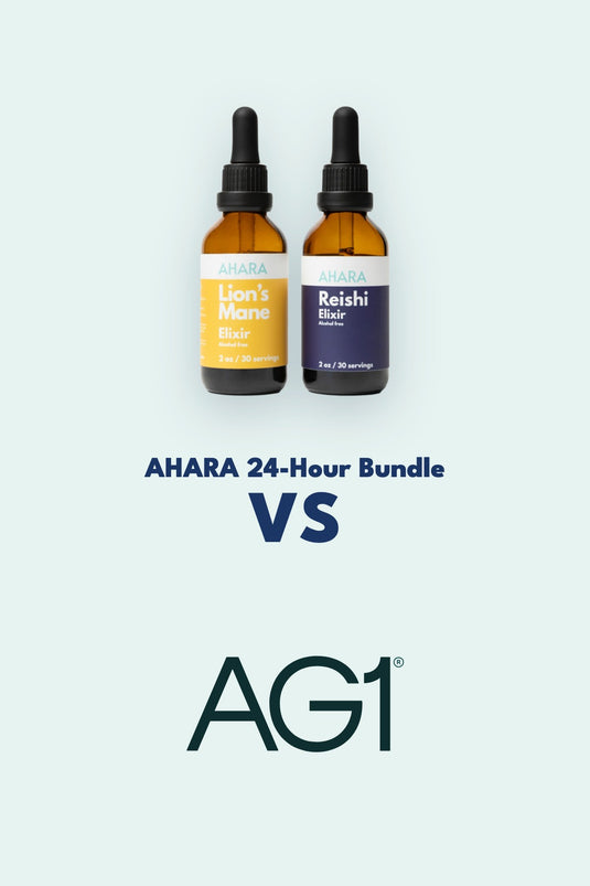 AHARA 24-Hour Bundle compared with AG1