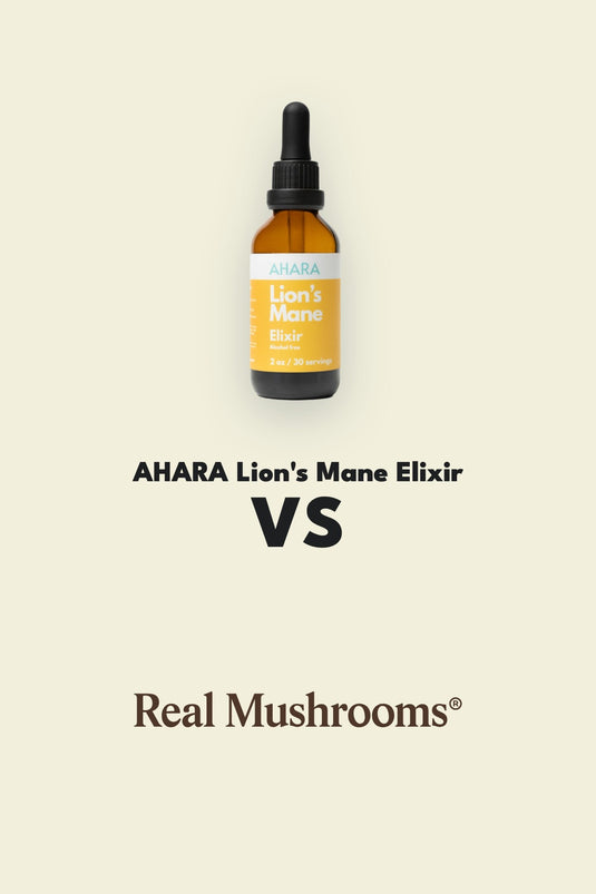 A focused morning, comparing the AHARA Lion's Mane Elixir with Real Mushrooms Lion's Mane
